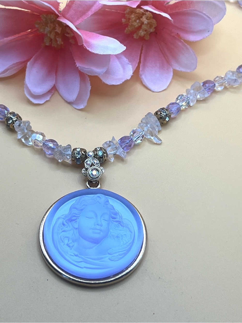 Kirks Folly Dream Angel Lavender pendant necklace - New/Vintage